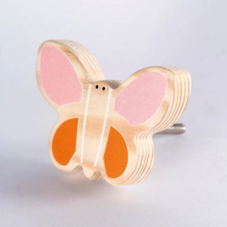 Handcrafted Pine Wood Butterfly Knob